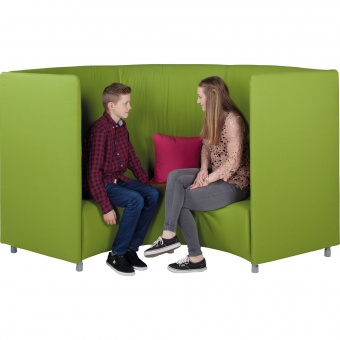 Akustik Sofa halbrund, 3- bis 4-Sitzer, Höhe 132, 145x150 cm (B/T), Sitzhöhe 46 cm, 